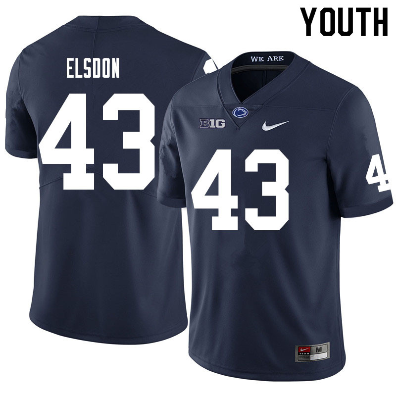 Youth #43 Tyler Elsdon Penn State Nittany Lions College Football Jerseys Sale-Navy